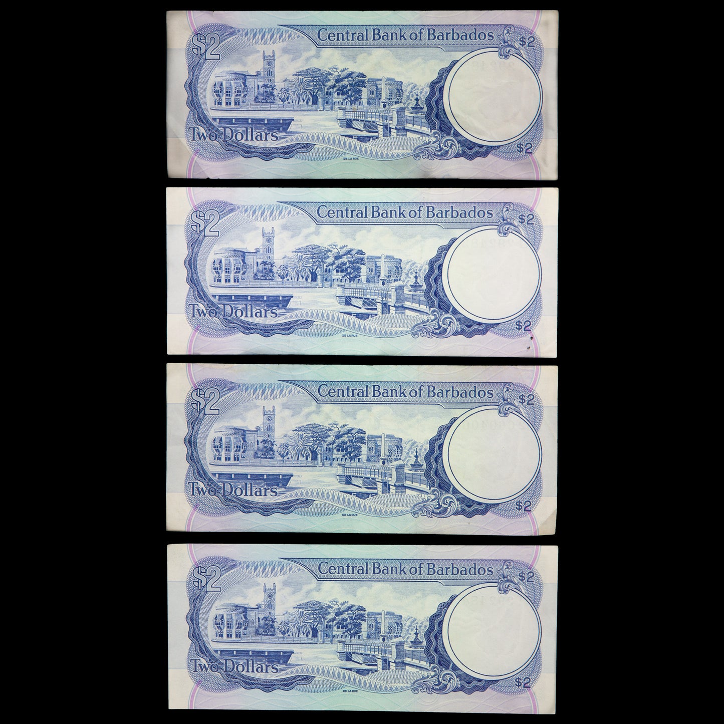 Central Bank of Barbados Two Dollar Bills