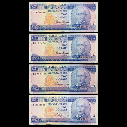 Central Bank of Barbados Two Dollar Bills