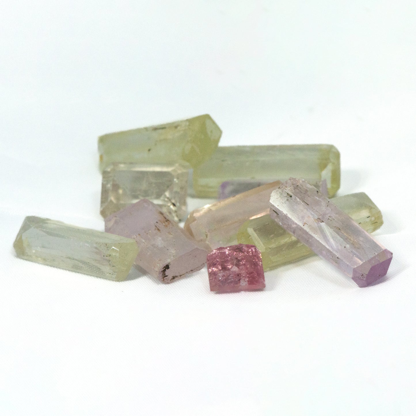 Cut Mixed Color Kunzite Gemstones