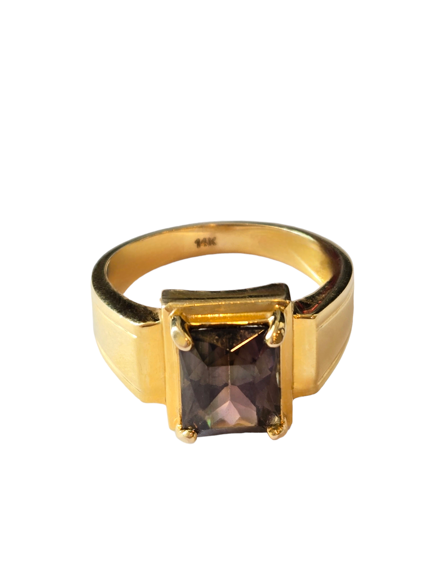 Amitrine Solitaire Men's Ring