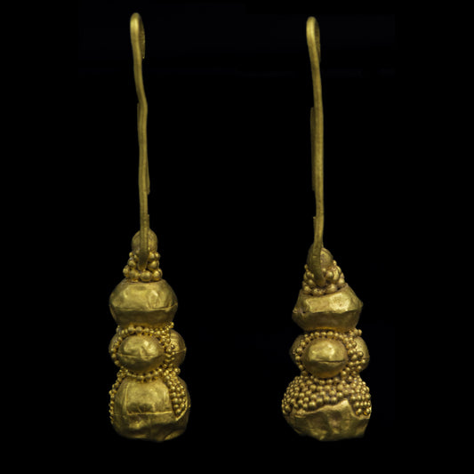 Ancient Greek Gold Filigree Earring Pair