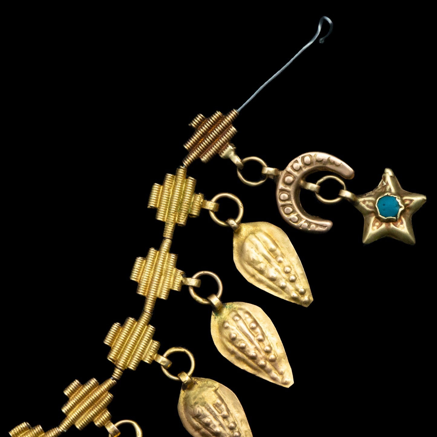 Antique Turkish 14 Carat Gold Necklace and Earrings