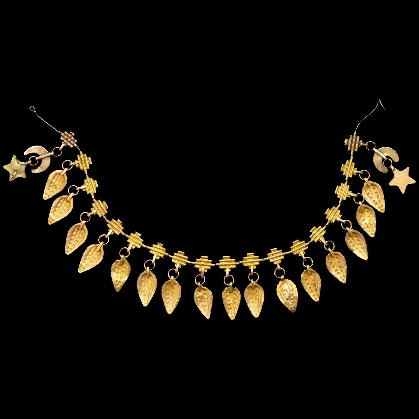 Antique Turkish 14 Carat Gold Necklace and Earrings