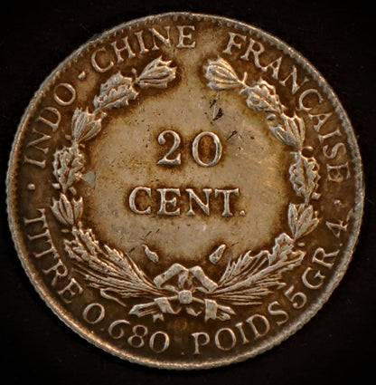 French Indochina 1937 20 Cent Coin